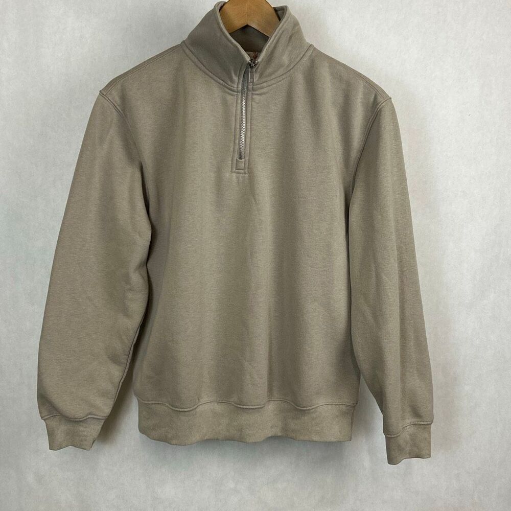 Pink Republic Mock Neck Quarter Zip Pullover Tan Womens Sz Medium Sweater Long S